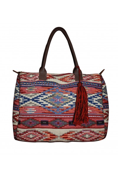 embellished jacquard bag
